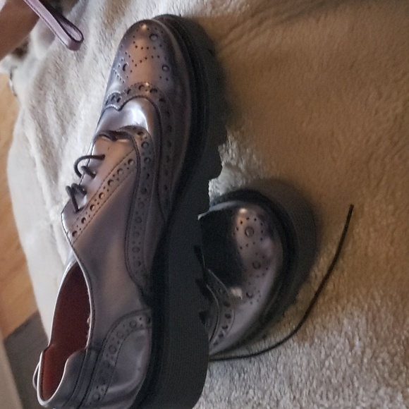 Botega delle Pellet pewter wingtip lace up shoes size 36 5.5 US - Picture 2 of 6